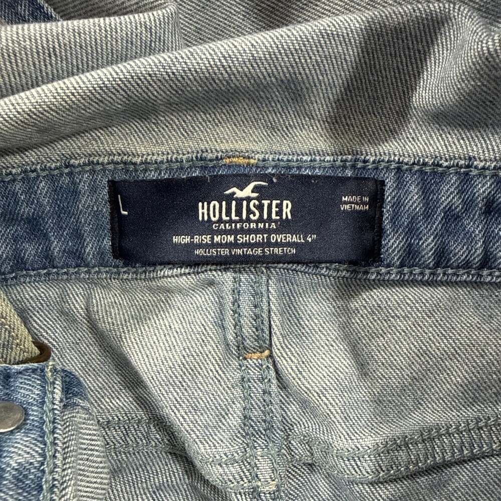 Hollister High-Rise 4" Distressed Mom Short Overalls - Picture 2 of 3